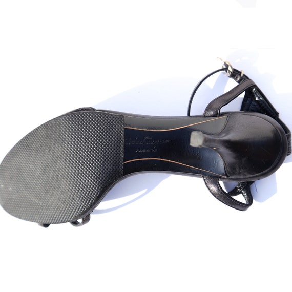 Black leather Salvatore Ferragamo stiletto sandal… - image 6