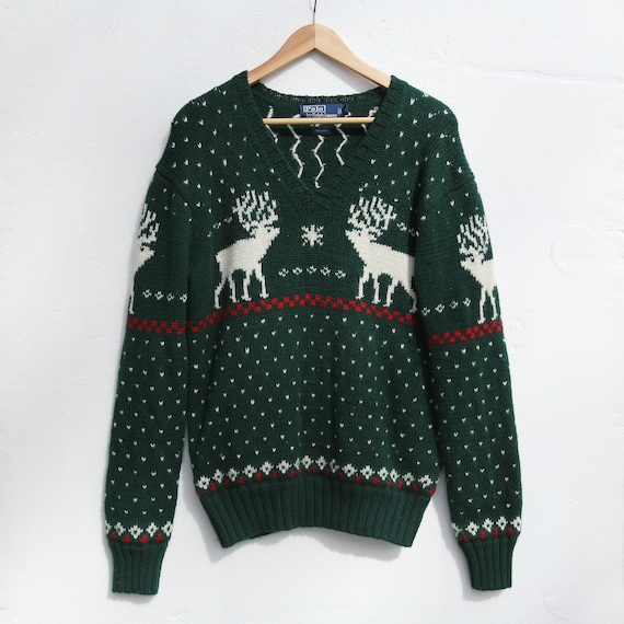 Vintage Polo Ralph Lauren Men's Wool Reindeer Sno… - image 1