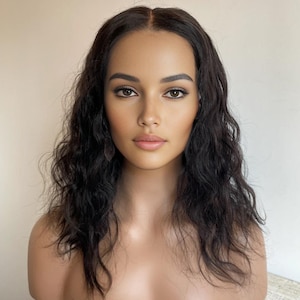 女性用黒人毛ウィッグ レースフロントウィッグ ロング カーリー リアルヘアウィッグ ミドルパート ナチュラル リアル 脱毛症 化学療法ウィッグ 14インチ