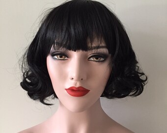 Short Black Wig Etsy
