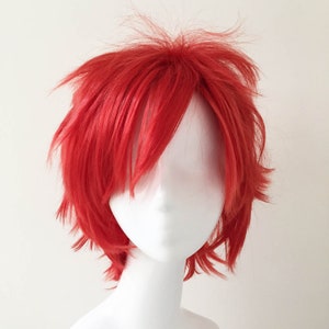 Unisex Red Punk Layered Fringe Short Hair Cosplay Anime Wig Etsy UK