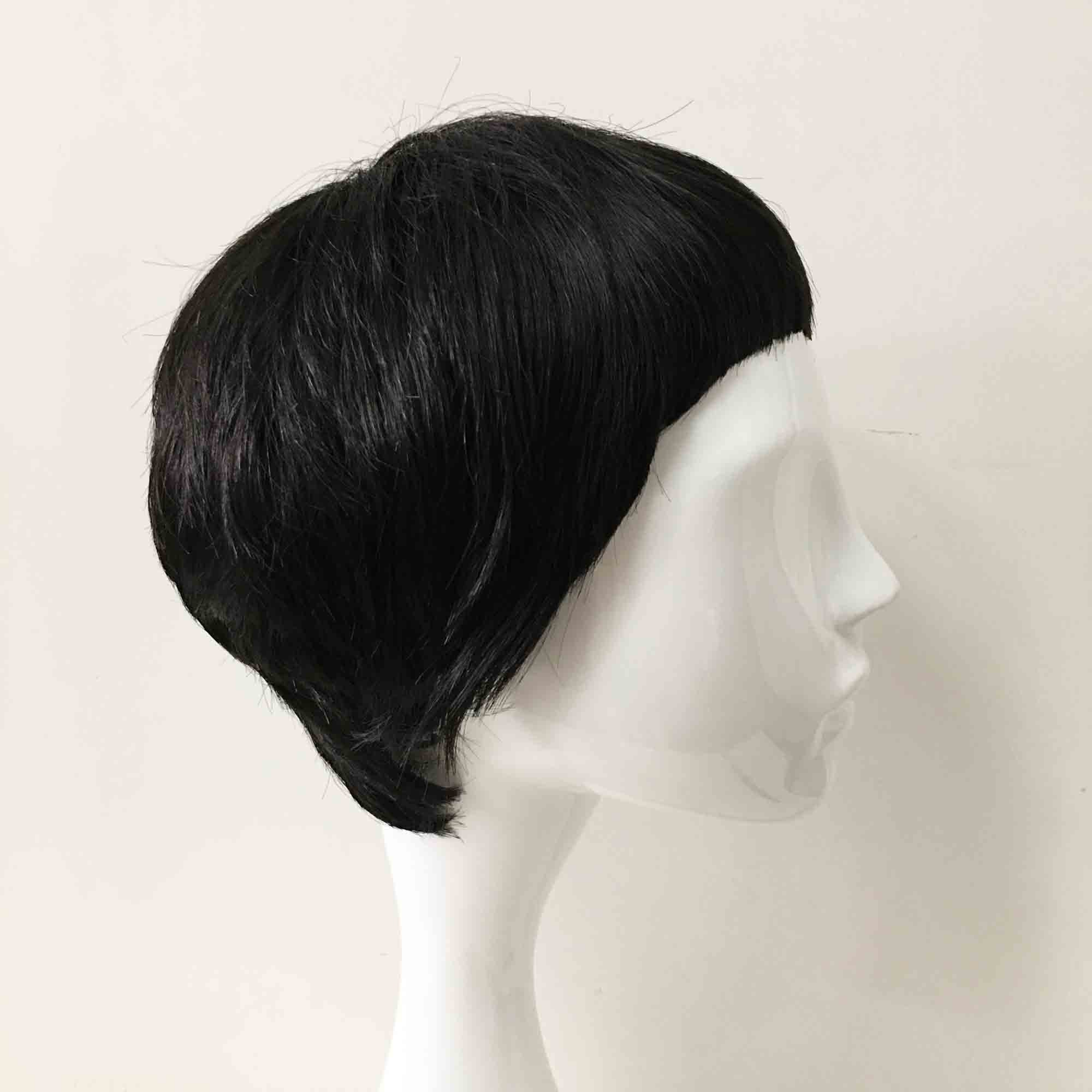 Unisex Bob-Perücke – Kurzhaar-Cosplay-Perücke – Schwarz, Glatt & Flauschig – Mit Perückenkappe – Verstellbar 50–66 Cm – Hitzebeständig Bis 120 °C