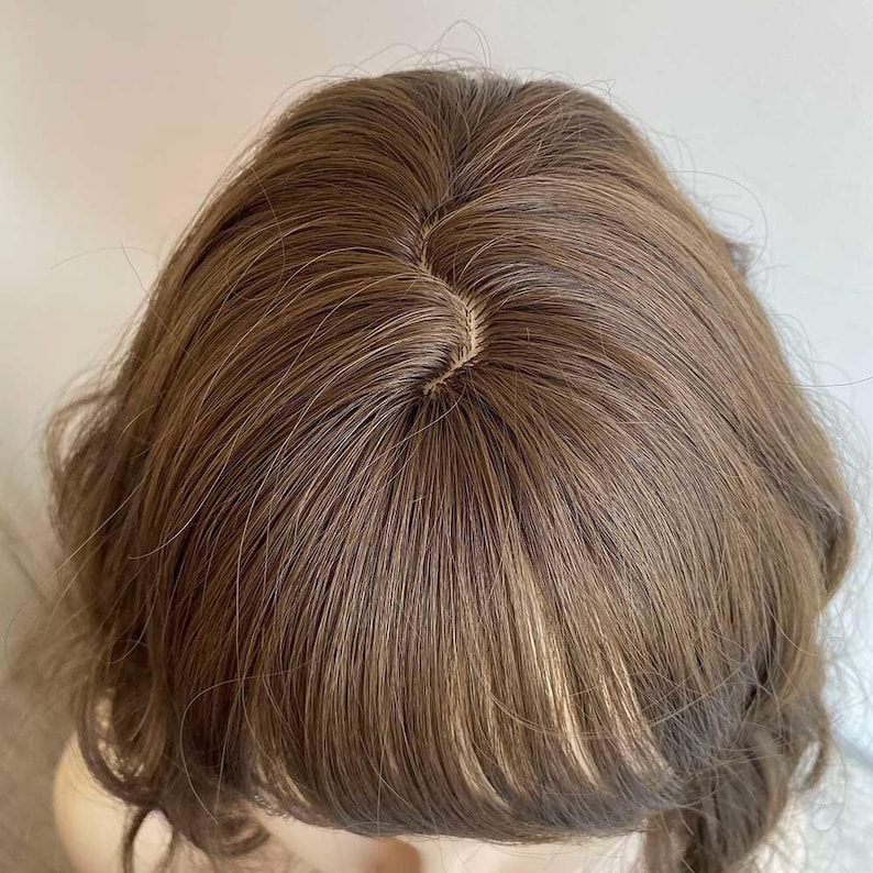 Dark Brown Curly Wig Short Bob Wig With Bangs Brown Women Wavy Water Wave Female Wig Natural Looking Glueless Wig