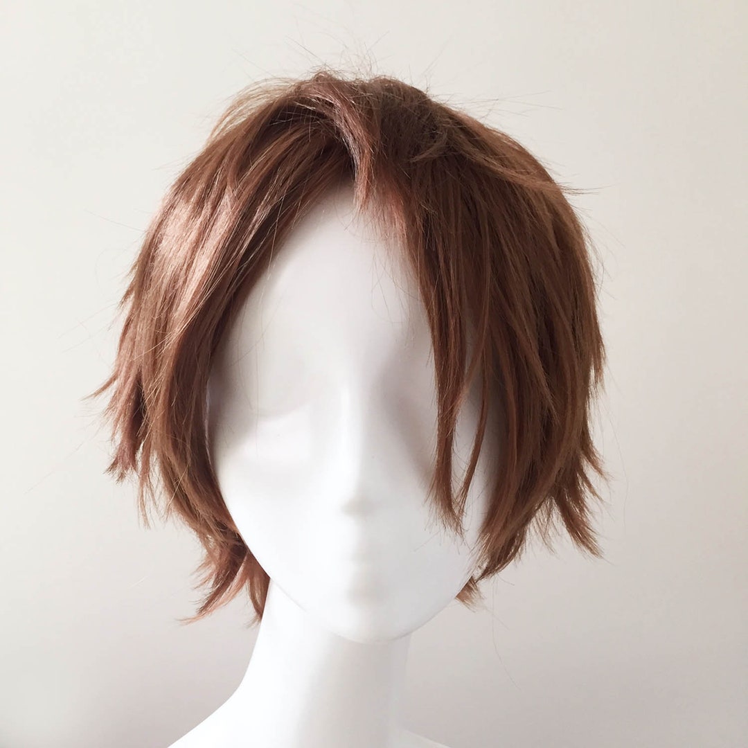 Men Anime Costume Short Blue straight cosplay party wig hair Cosplay wig  Decor