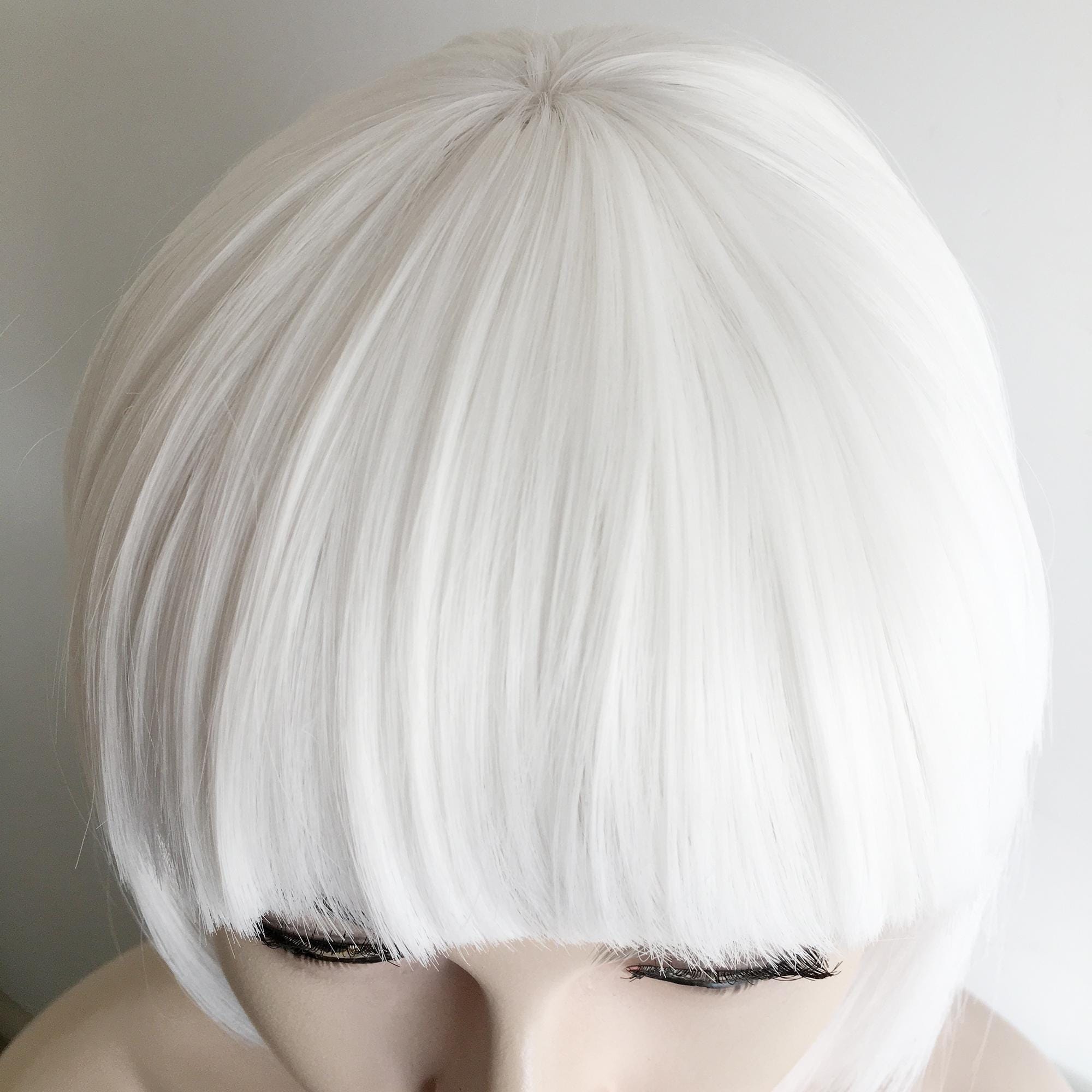? Women White Short Bob Wigs Bangs Straight Natural Pretty Party Cosplay Daily ENTRANCED STYLES Women main image 2