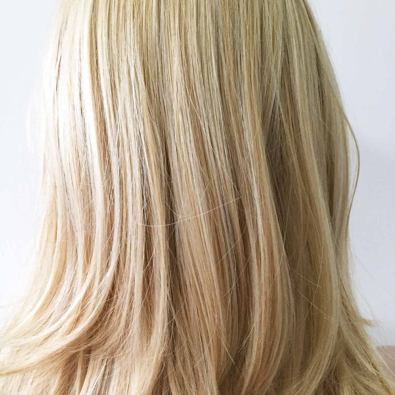 Women Light Blonde Bob Bangs Short Layers Shoulder Length Etsy