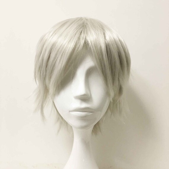 Men White Fringe Bangs Boy Cut Short Hair Anime Cosplay Etsy