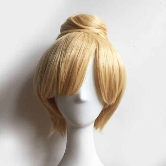 Women Blonde Detachable Top Bun Short Hair Long Bangs Cosplay Etsy