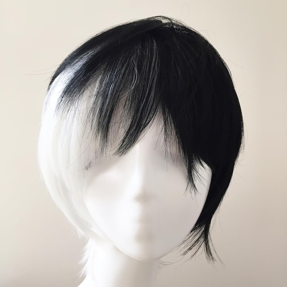 Swept Two-Tone Vampire Hair in Black to White