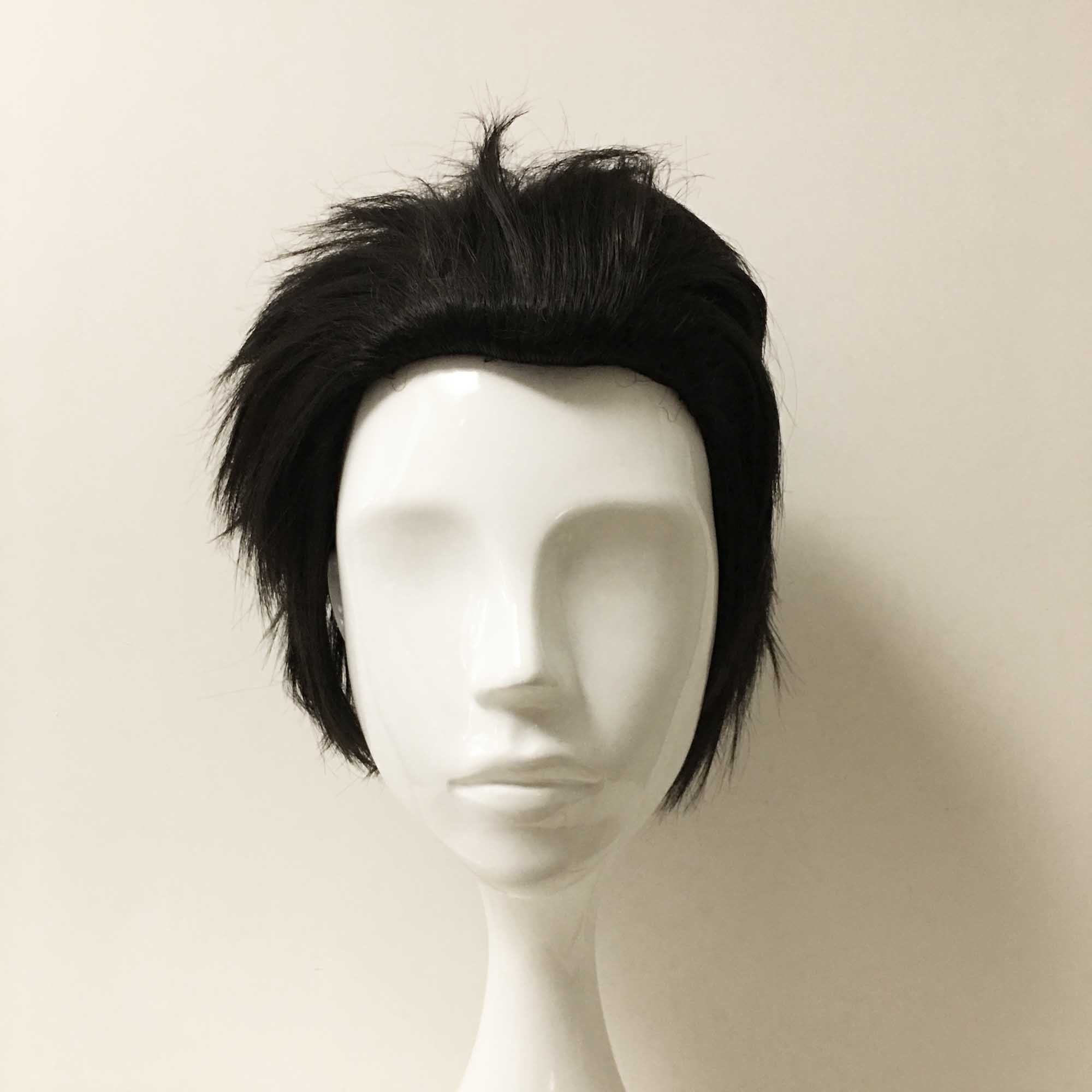 Men Black Slick Comb Back Cosplay Anime Short Hair Layers Wig - Etsy Men Black Slick Comb Back Cosplay Anime Short Hair Layers Wig - Etsy