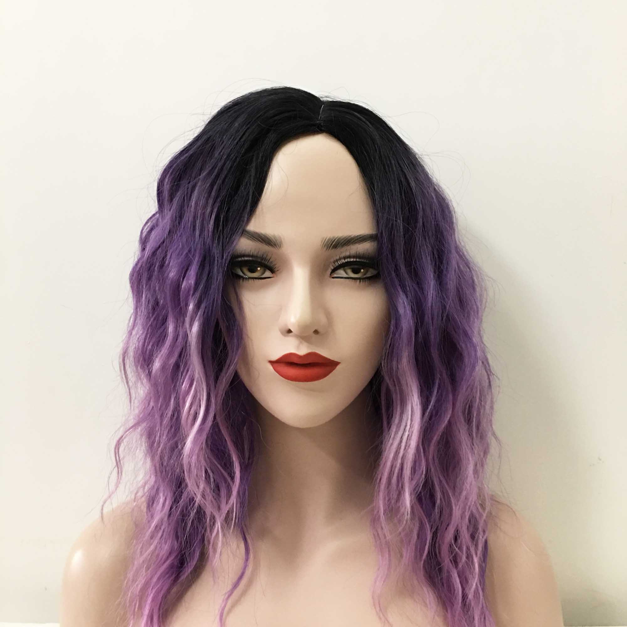 Women Ombre Purple Dark Root Side Part Wavy Curly Medium - Etsy Australia Women Ombre Purple Dark Root Side Part Wavy Curly Medium - Etsy Australia
