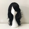Black Gothic Cosplay Wig With Bangs Long Wavy Curly Thick Anime Goth Halloween Wig For Men