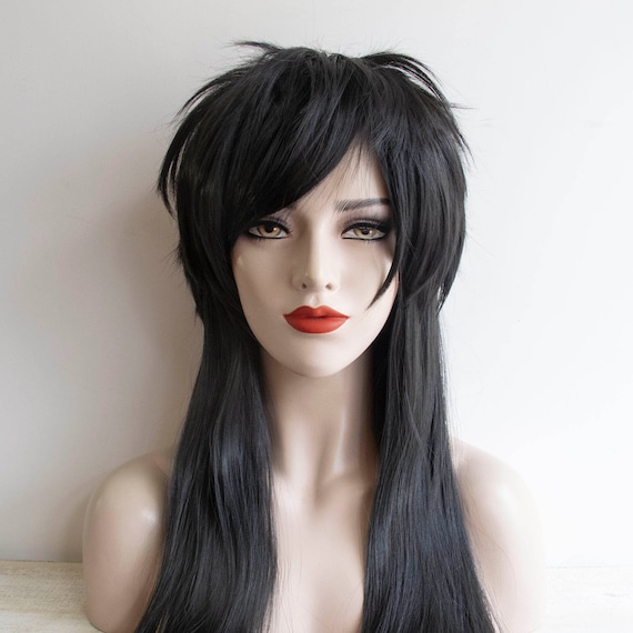 Two-Tone Wolfcut Anime Hair Black & White