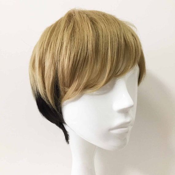 Ombre Men Fade Double Color Brown Black Layered Short Hair Etsy