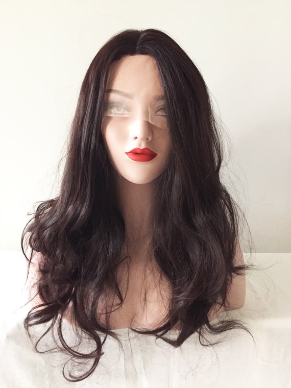 Women Lace Front Dark Brown Swavy Wavy Middle Parted Soft Etsy