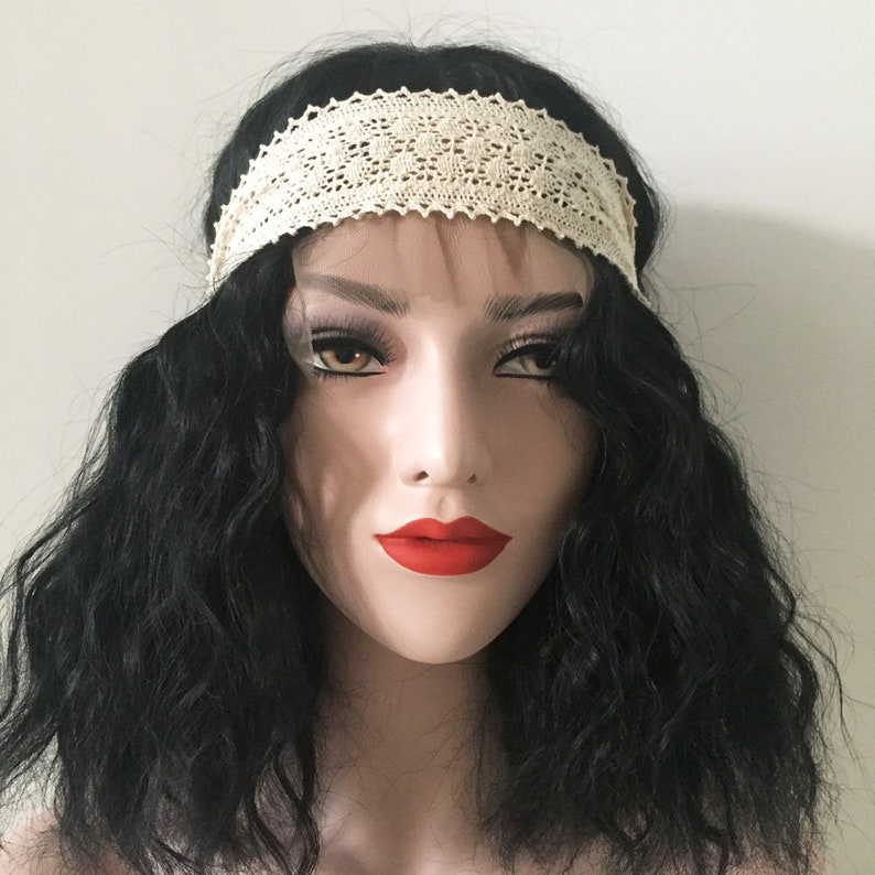 Women Lace Front Black Middle Part Fluffy Messy Curls Shoulder Etsy