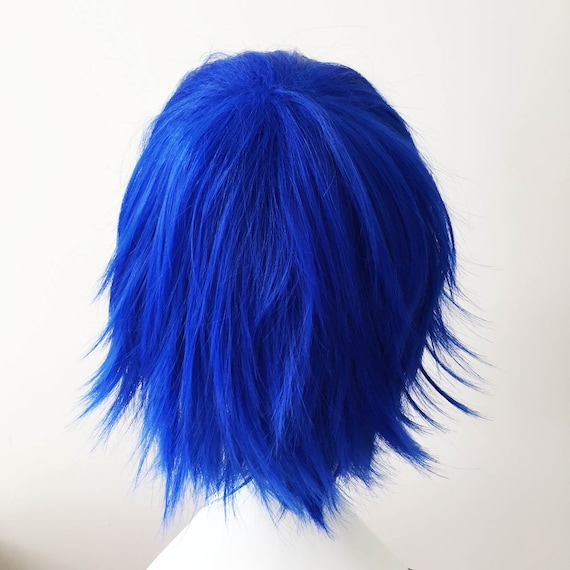 blue layered wig