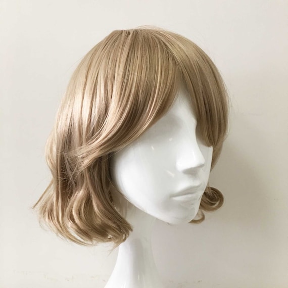 Women Brown Wavy Long Bangs Short Curly Hair Cosplay Anime Wig Etsy