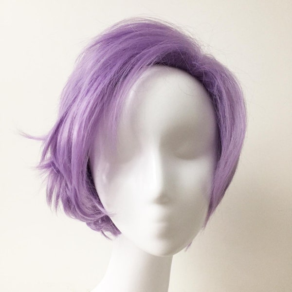 Unisex Pastel Purple Short Hair Side Part Cosplay Anime Wig