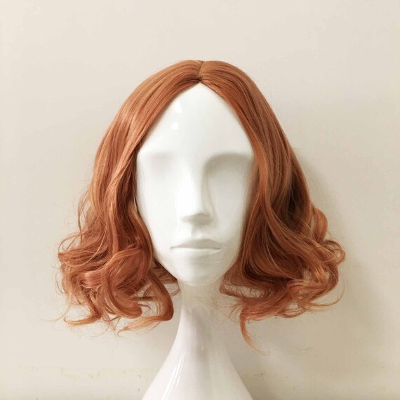 Women Dusty Orange Middle Part Short Messy Curly Cosplay Anime Etsy