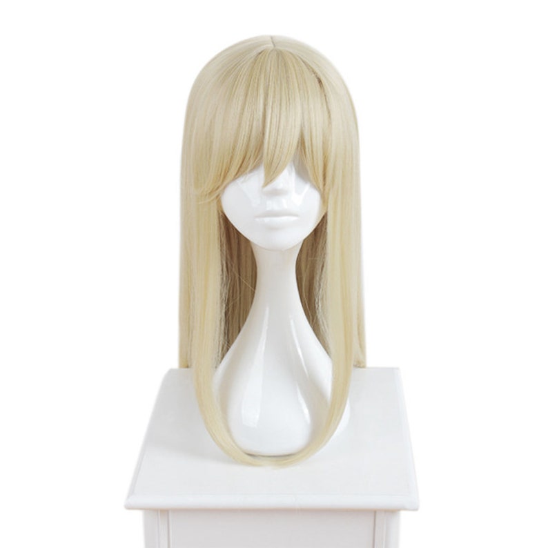 Women Blonde Cosplay Anime Long Thick Bangs Straight Hair Etsy