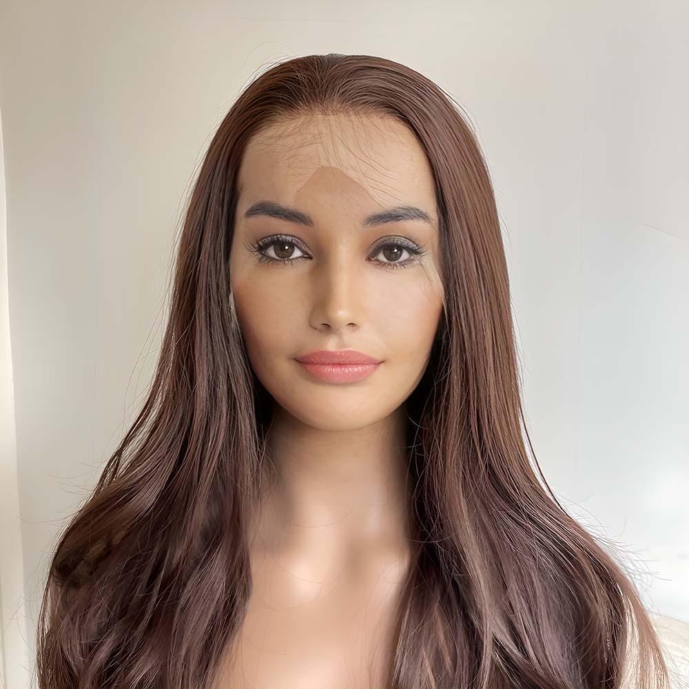 Dark Brown Lace Front Wig for Women Long Curly Free Part  display picture 2