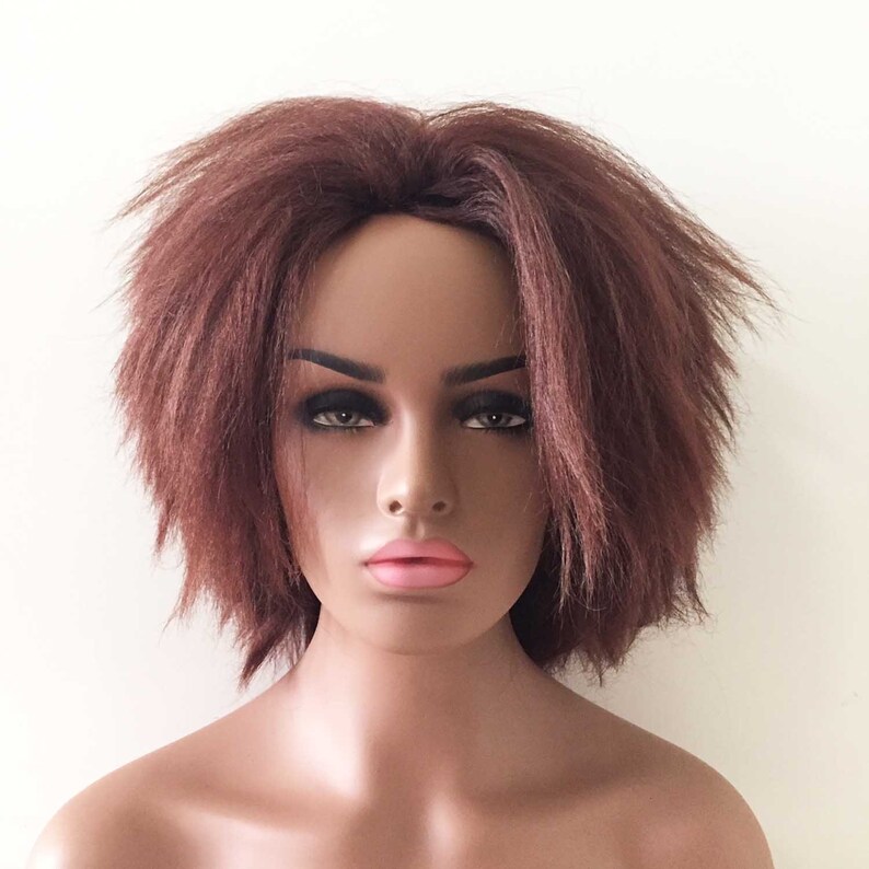 Women Kinky Curly Ziggly African Style Fluffy Chestnut Brown Etsy