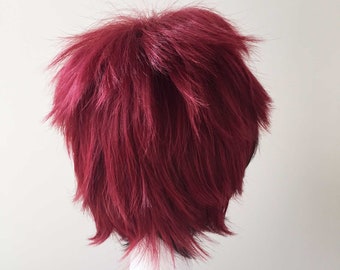 Ombre Red Black Short Layers Hair Fringe Bangs Cosplay Anime Etsy Denmark