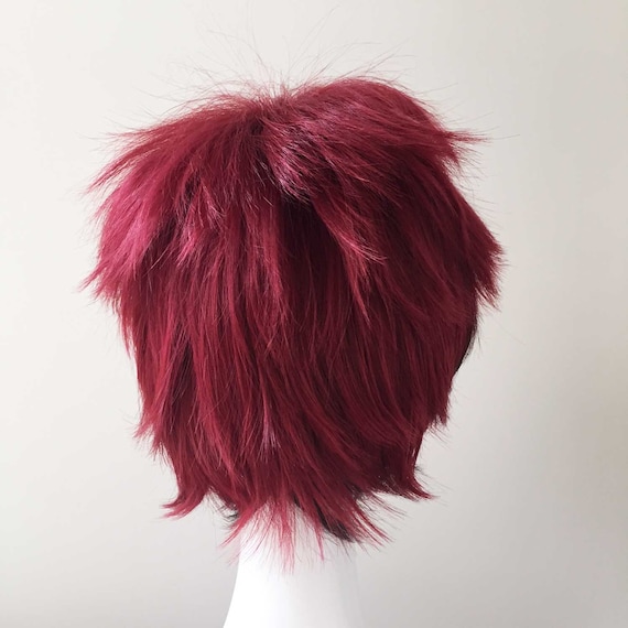 Ombre Red Black Short Layers Hair Fringe Bangs Cosplay Anime Etsy Ombre Red Black Short Layers Hair Fringe Bangs Cosplay Anime Etsy