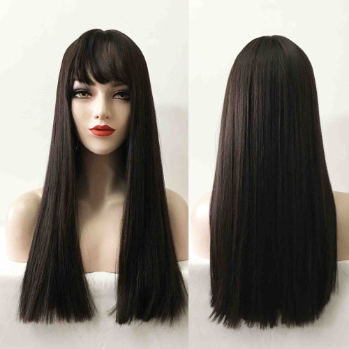 Women Natural Black Long Straight Hair Blunt Cut Cosplay - Etsy Women Natural Black Long Straight Hair Blunt Cut Cosplay - Etsy