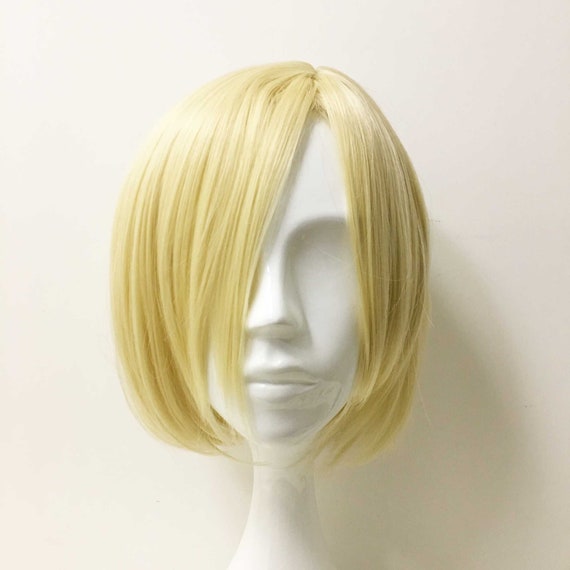 Unisex Blonde Side Part Short Hair Long Bangs Cosplay Anime Etsy