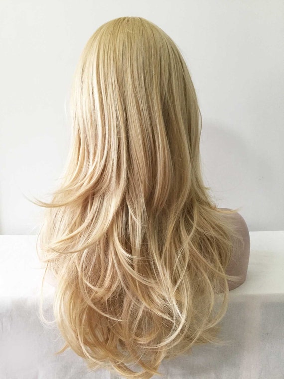Women Light Blonde Bob Fringe Bangs Short Layers Choppy Long - Etsy Australia Women Light Blonde Bob Fringe Bangs Short Layers Choppy Long - Etsy Australia