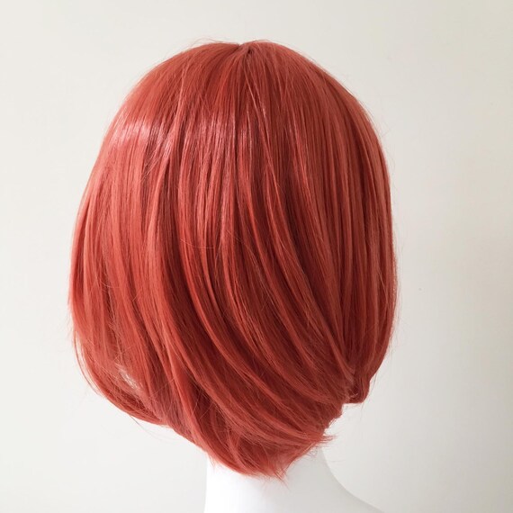 Unisex Dusty Orange Short Hair Short Layers Side Swept Bangs Etsy