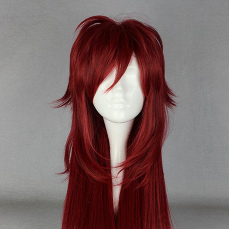 Grell Sutcliff Kuroshitsuji Black Butler Men Dark Red Long Etsy
