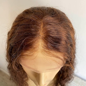 Men Human Hair Wig Dark Brown Lace Front Wig For Male Curly Long Real Hair Wig Middle Part Cosplay Wig Thick Realistic 13X6 Lace Wig 14 In