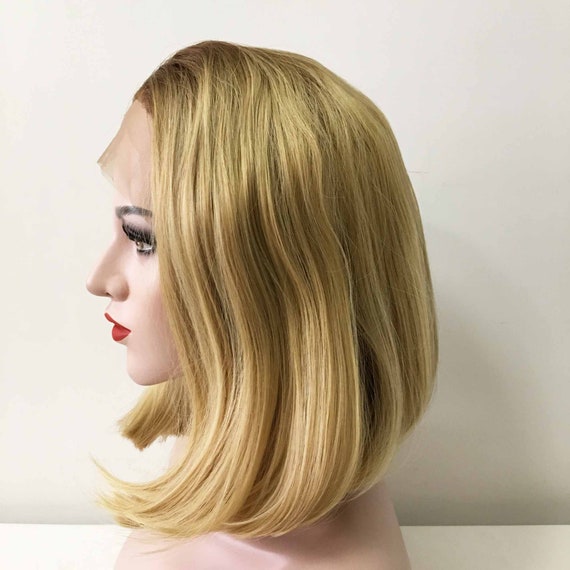 Women Lace Front Ombre Dark Brown Blonde Free Parting Medium Etsy