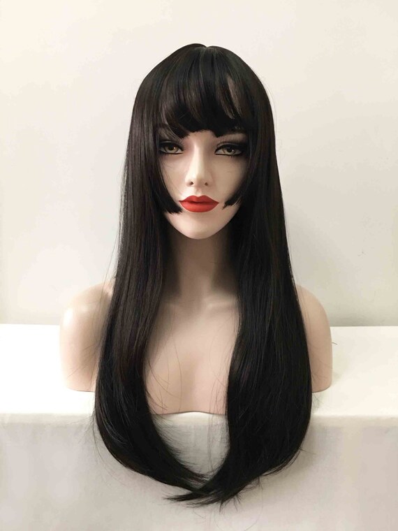Women Black Fringe Air Bangs Asymmetric Short Layers Long - Etsy Israel Women Black Fringe Air Bangs Asymmetric Short Layers Long - Etsy Israel