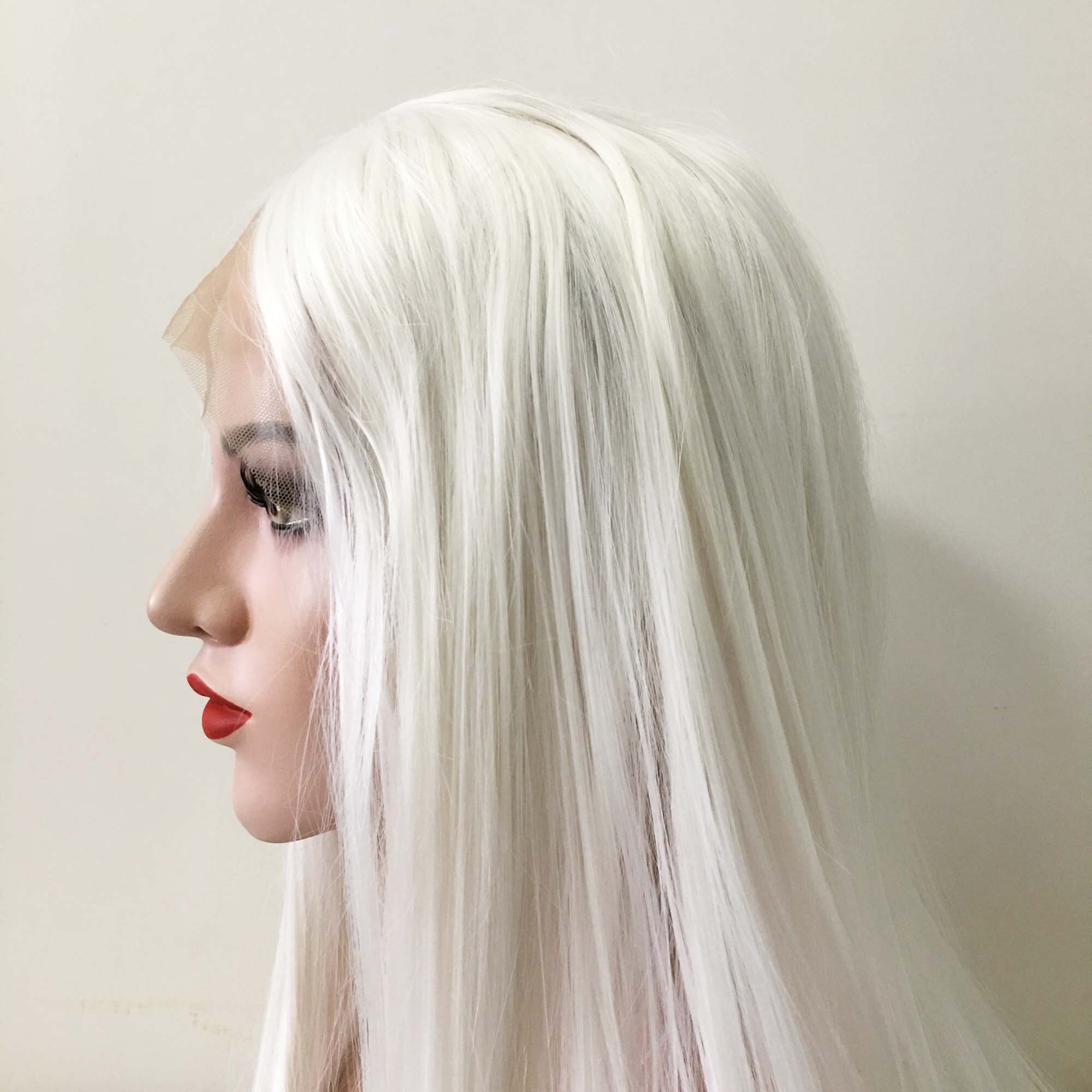 ?  24” SNOW WHITE STRAIGHT LACE FRONT WIG?*NEW Amazon.com : IMSTYLE White Lace Front Wigs Long Wavy  main image 4