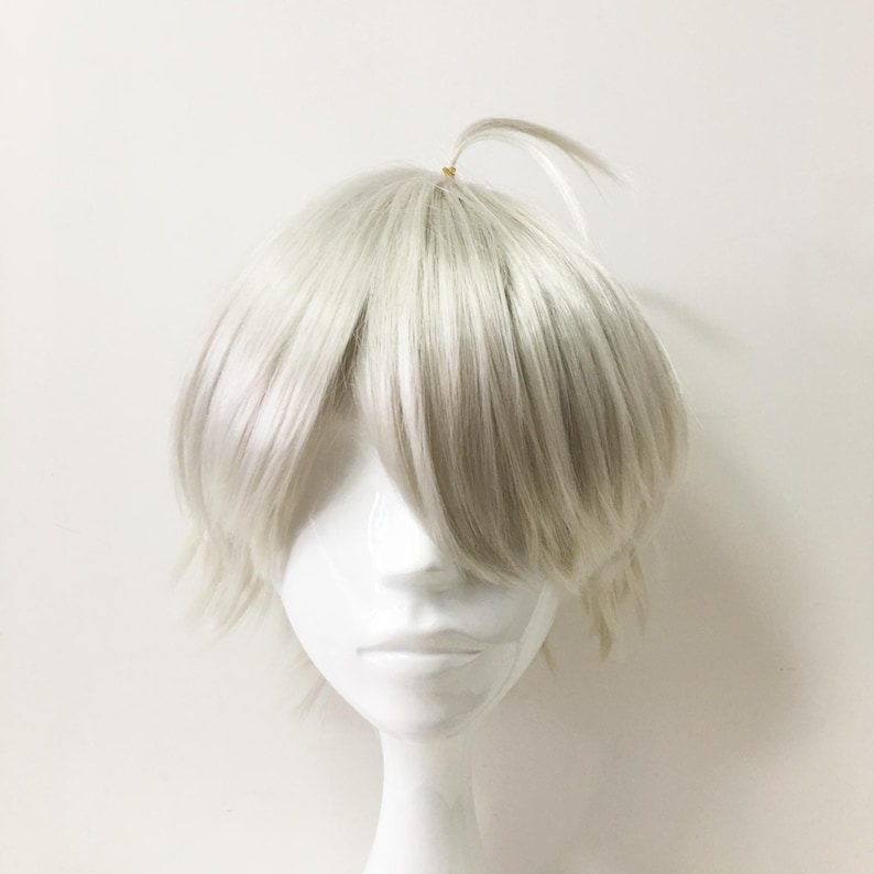 Men White Fringe Bangs Boy Cut Short Hair Anime Cosplay Etsy