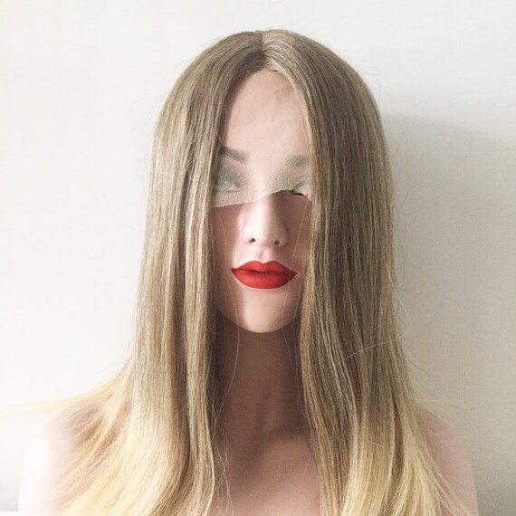Women Lace Front Ombre Blonde Brown Long Straight Shoulder Etsy