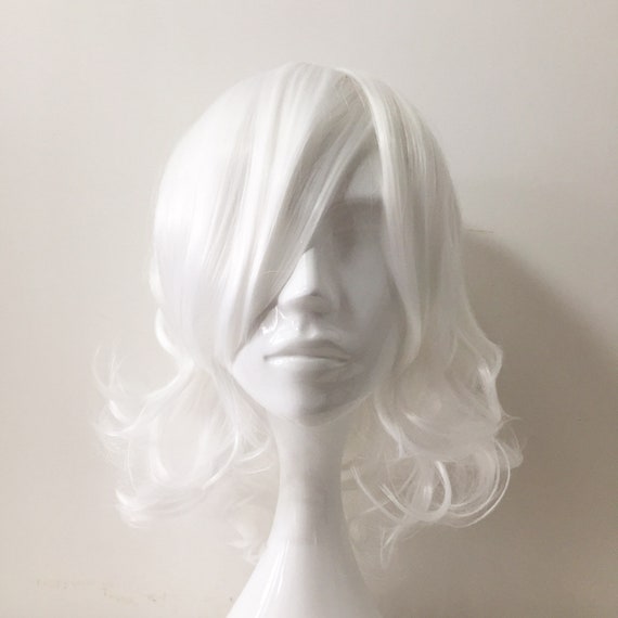 Unisex Snow White Side Swept Bangs Long Curly Hair Cosplay Etsy