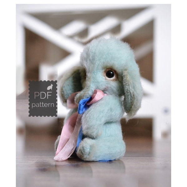 Artist Teddy Soft Elephant PDF sewing pattern artist teddy bear toy for gift artist bears 5 Inches Stuffed toy pattern soft toys