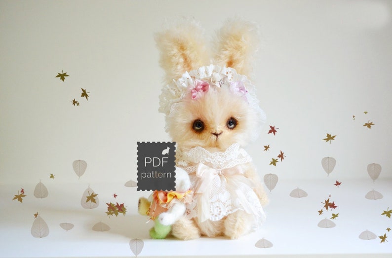 Artist Bunny Sewing Pattern PDF Artist Rabbit Toy Making Pattern Soft Animal Pattern