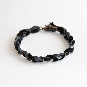 Mens bracelet, black braided bracelet for him, male friendship bracelet, gift for him image 2