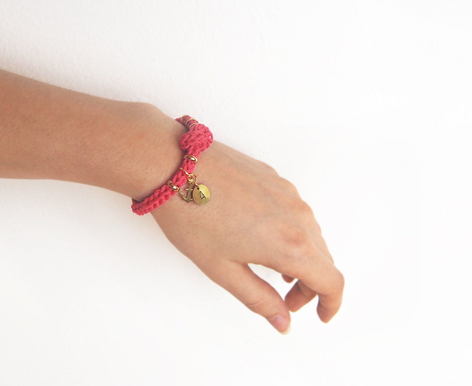 Initial Bracelet, Gift for Teen Girl, Personalized Bracelet With Anchor