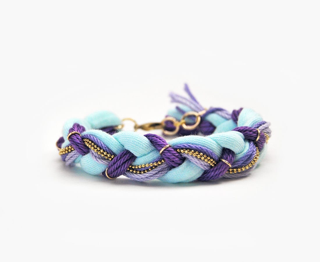 Elaina Braided Friendship Bracelet Gold in Mint Magnesite main image 1