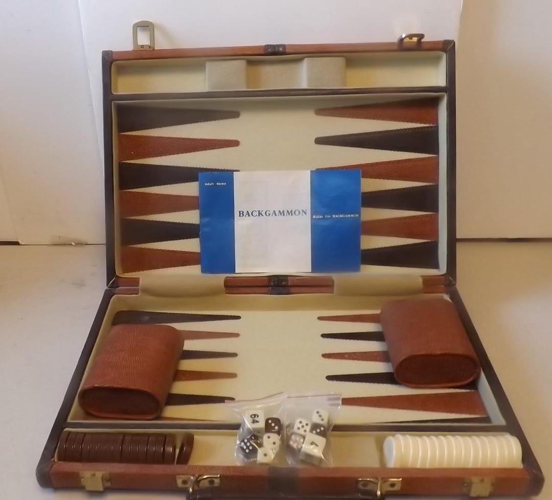 Backgammon in Faux Leather Case See Description for Details - Etsy