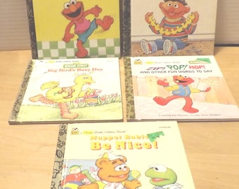 Lot of Five First Sesame Street and Muppet Babies Little Golden Books