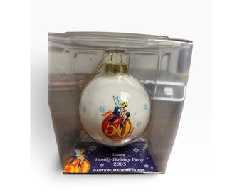 Vintage 2005 Disney  Tinkerbell Glass Ornament Disneyland 50th Anniversary NIB
