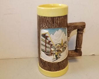 Unique Snow Skiing Tall Stein Mug - See Description for details